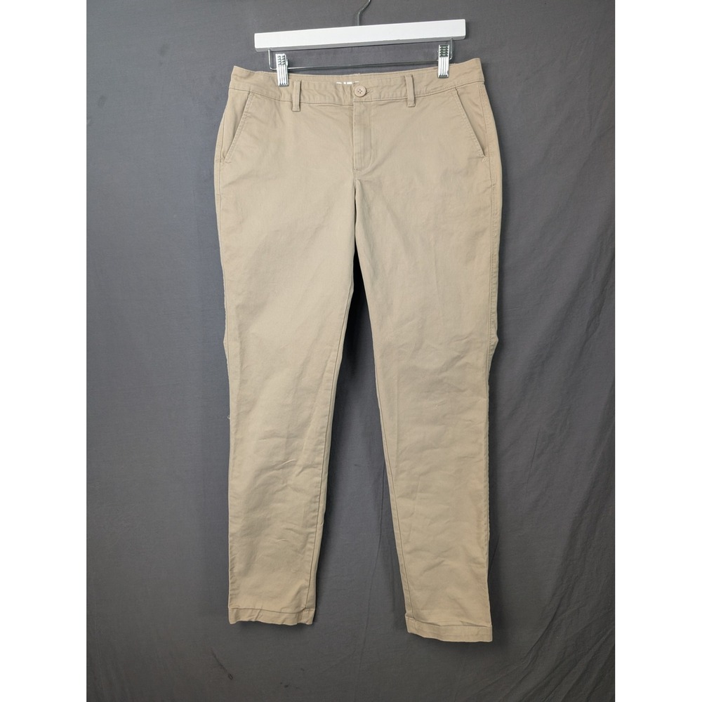 Eddie Bauer Womens Khaki Boyfriend Midrise Slim Chino Pants Size 6
